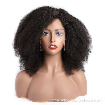150 density Lace Frontal Kinky Curly Wig,Virgin Cuticle Aligned Human Hair Wigs